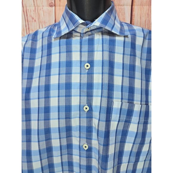 Peter Millar Mens Blue Long-Sleeve Button-Down Shirt Large - Picture 3 of 6